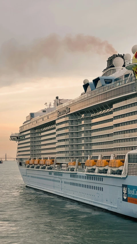 a large ship floating on top of a body of water