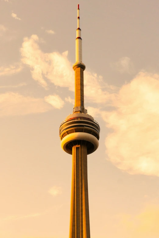 an object of structure with clouds in the sky