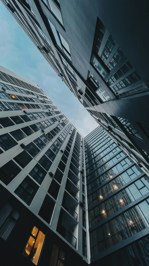 tall skyscrs looking up at the sky