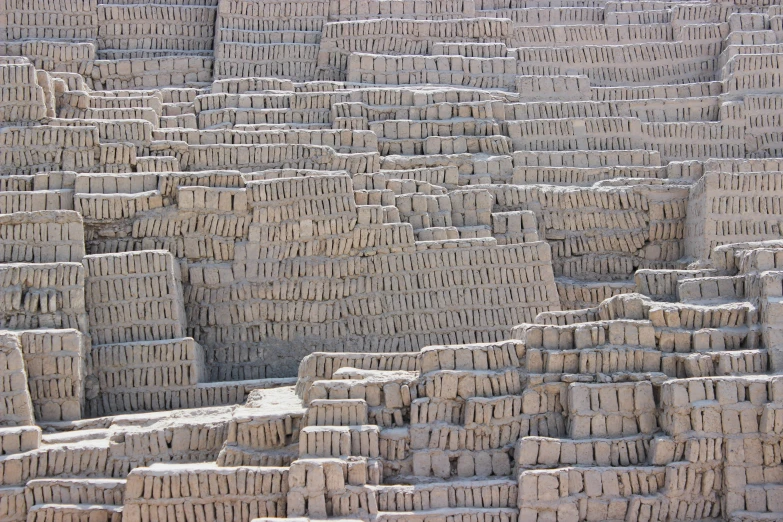 a po of an abstract stone sculpture with many different shapes