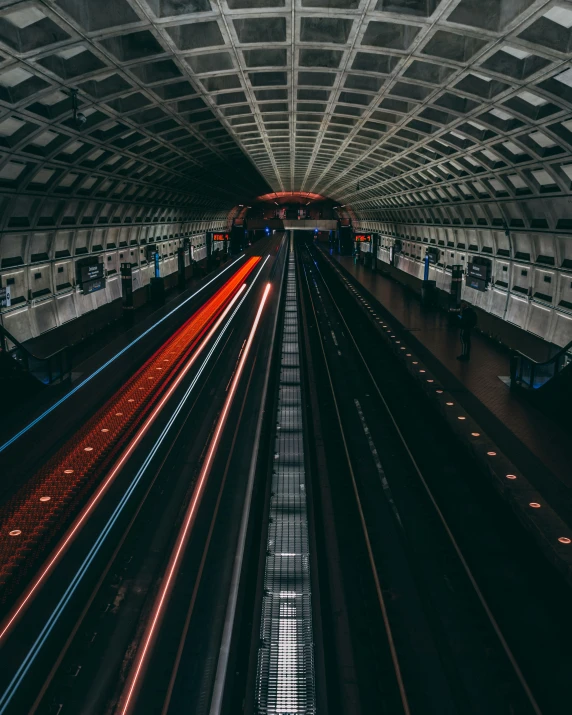 a long exposure s of a train station at night