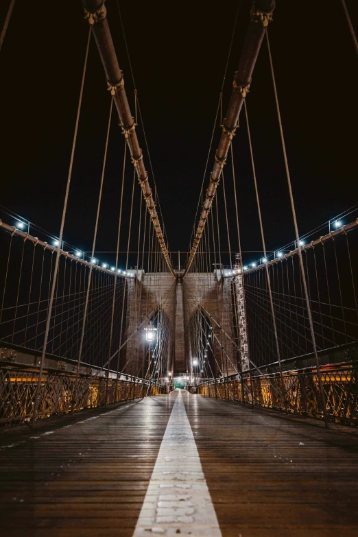 an image of the brooklyn bridge at night