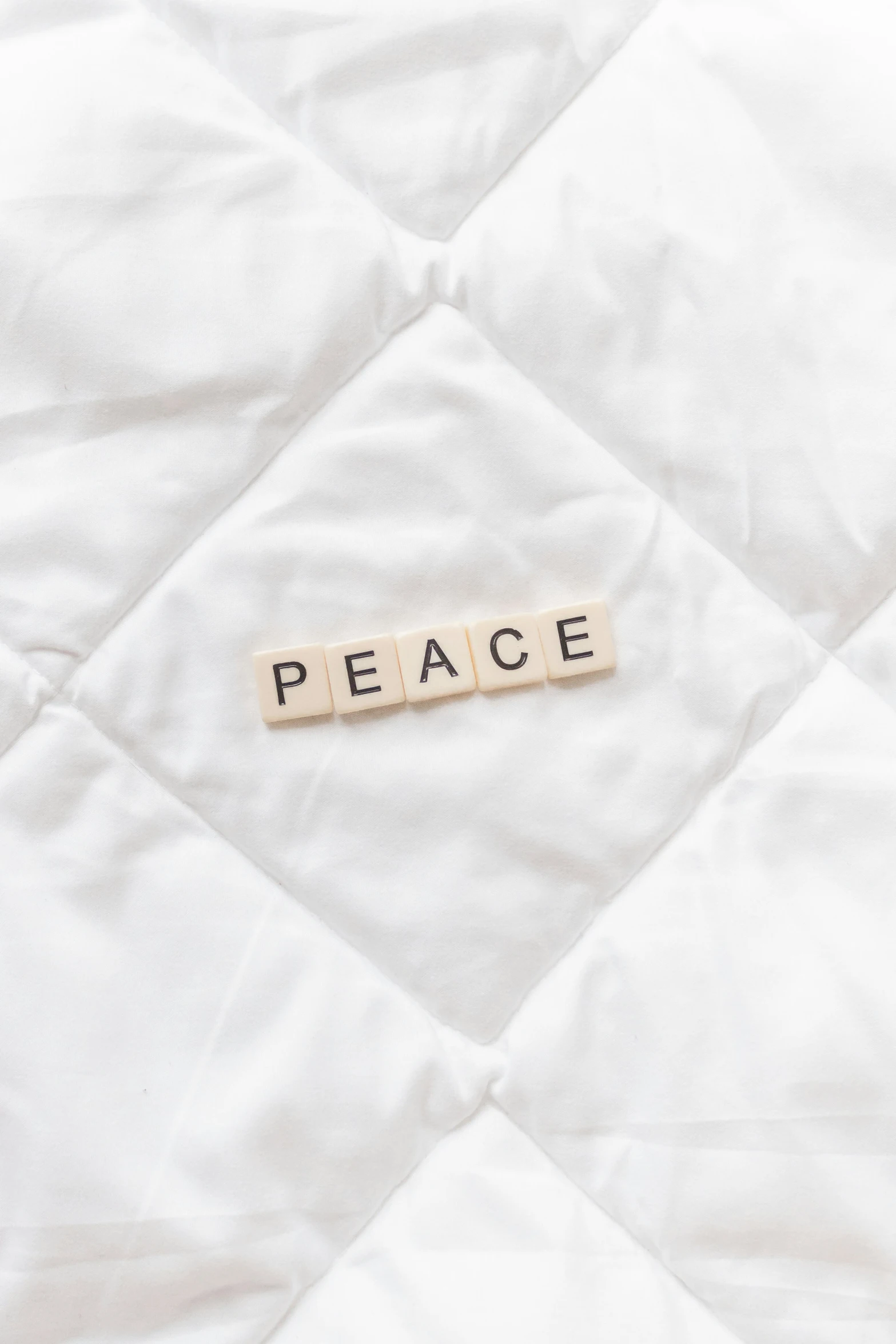 a piece of furniture with the words peace
