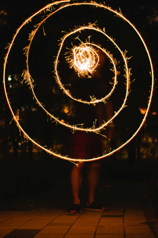 fire ring held with string light at night