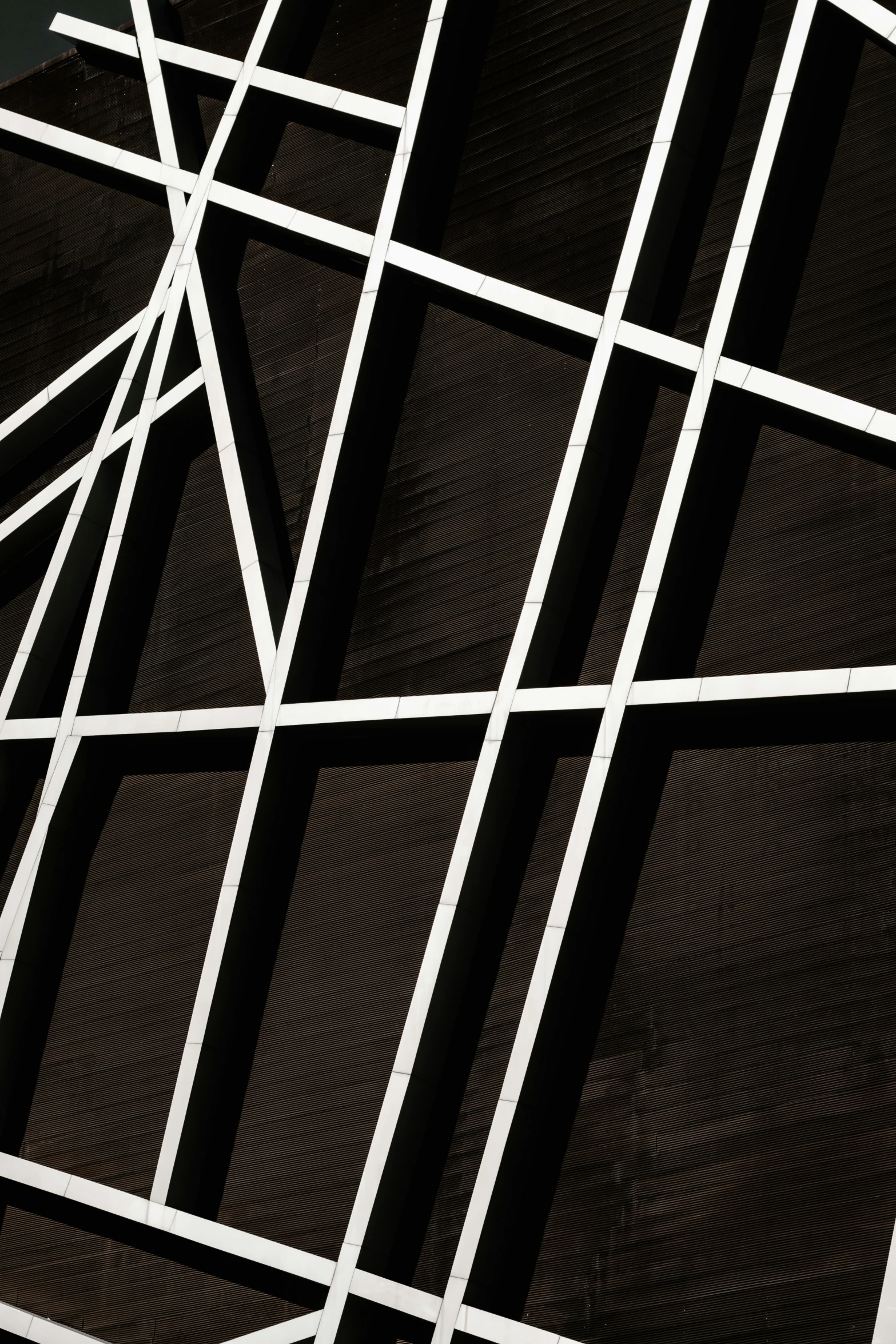 an abstract image of black and white lines with a gray sky in the background