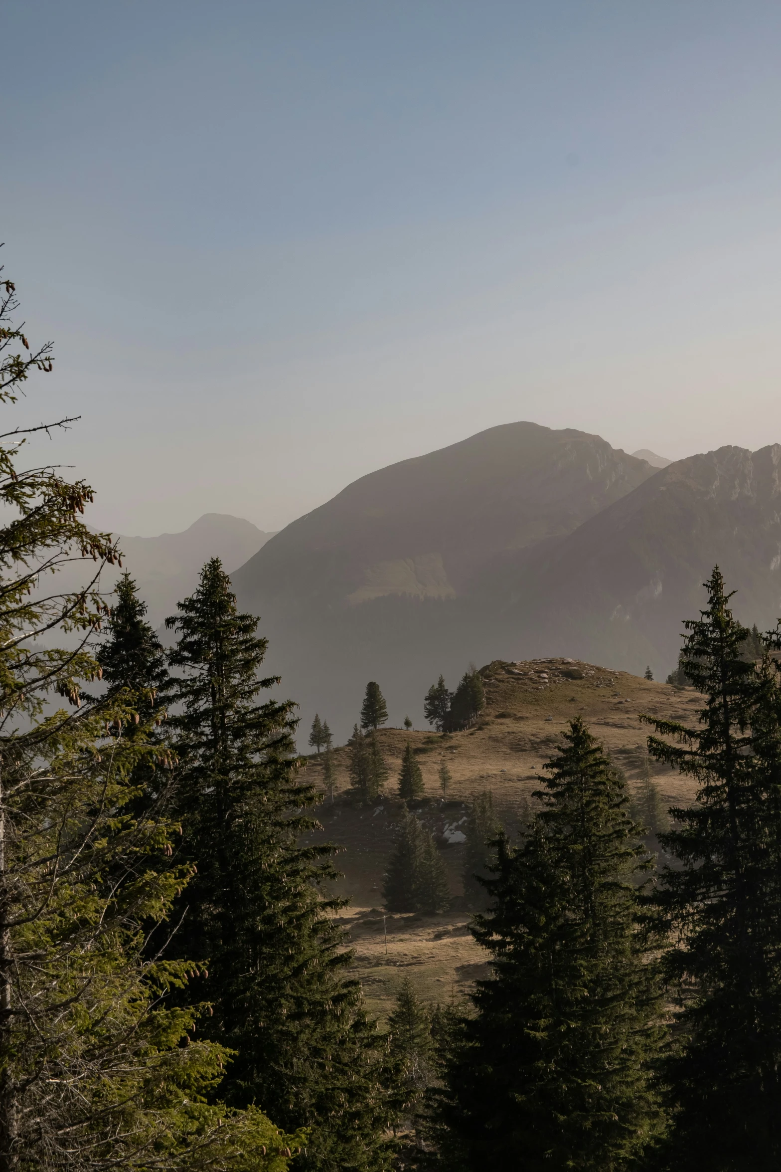 a very pretty view of a big mountain in the distance