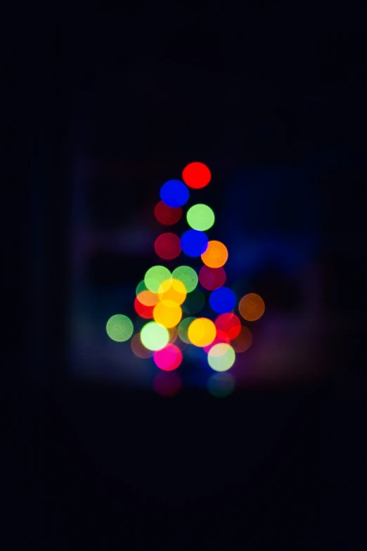 blurry image of colored lights in the dark