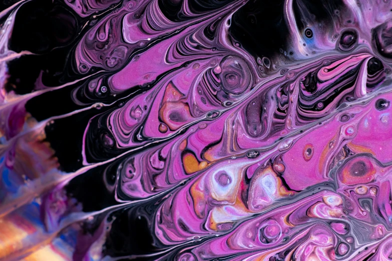 colorful swirls on black and purple are pictured