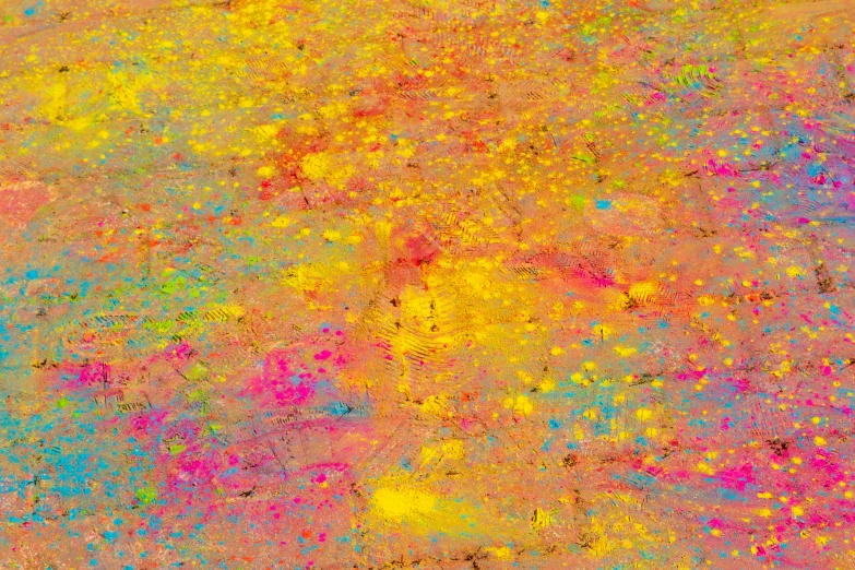 colorful colored spots painted on the surface of a ground