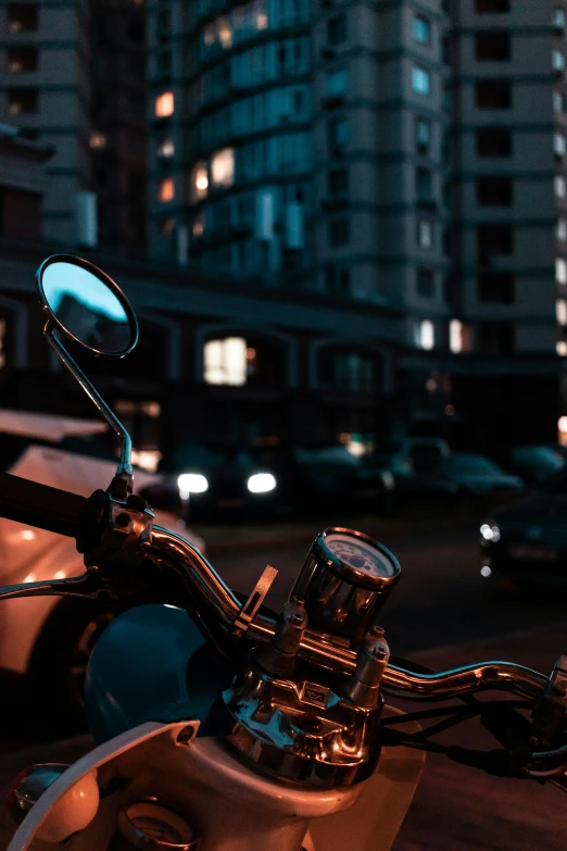 the back end of a motorcycle at night