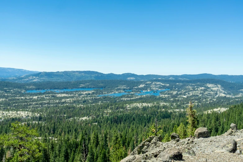 a mountain view with the trees in the distance