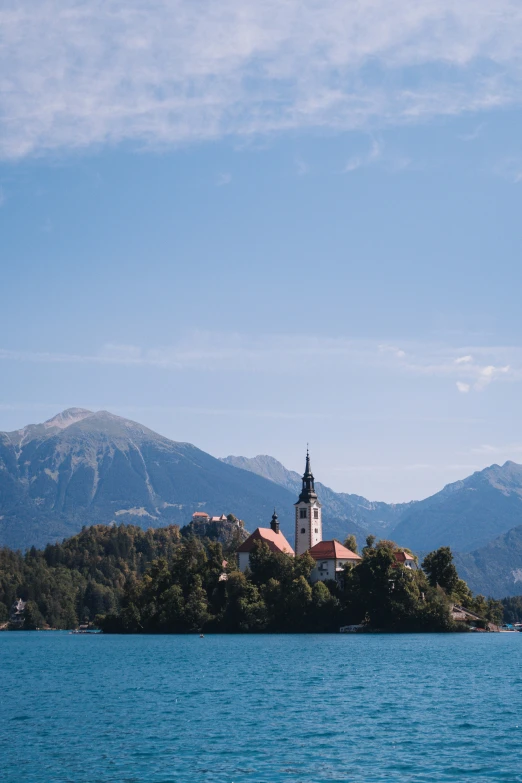 there is a small island near a large body of water