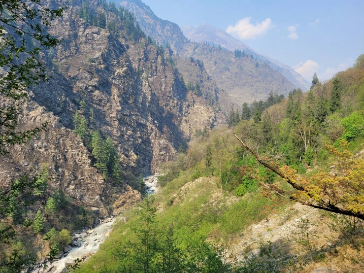 the view of a rocky gorge from high in the mountains