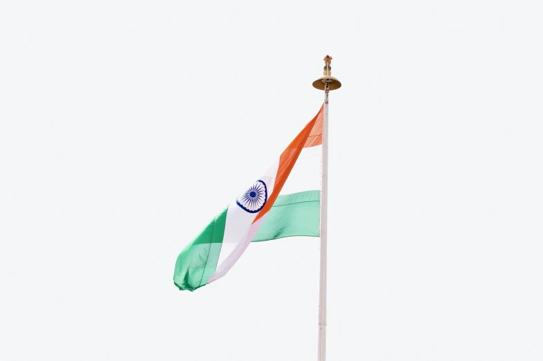 indian flag flying in the wind on a clear day