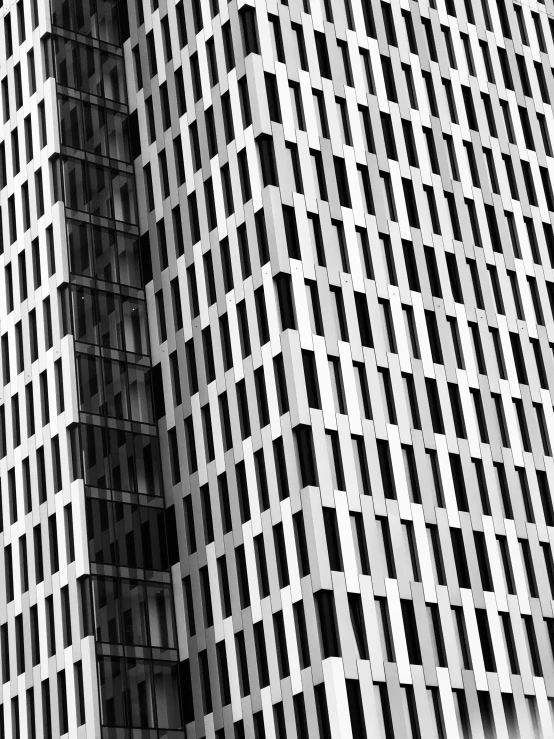 black and white po of the side of a building