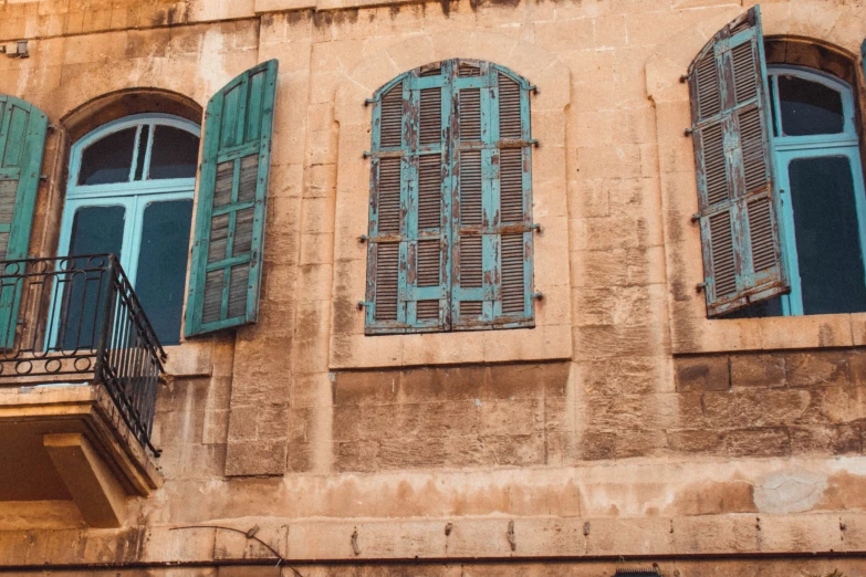 several windows that have been closed and are blue