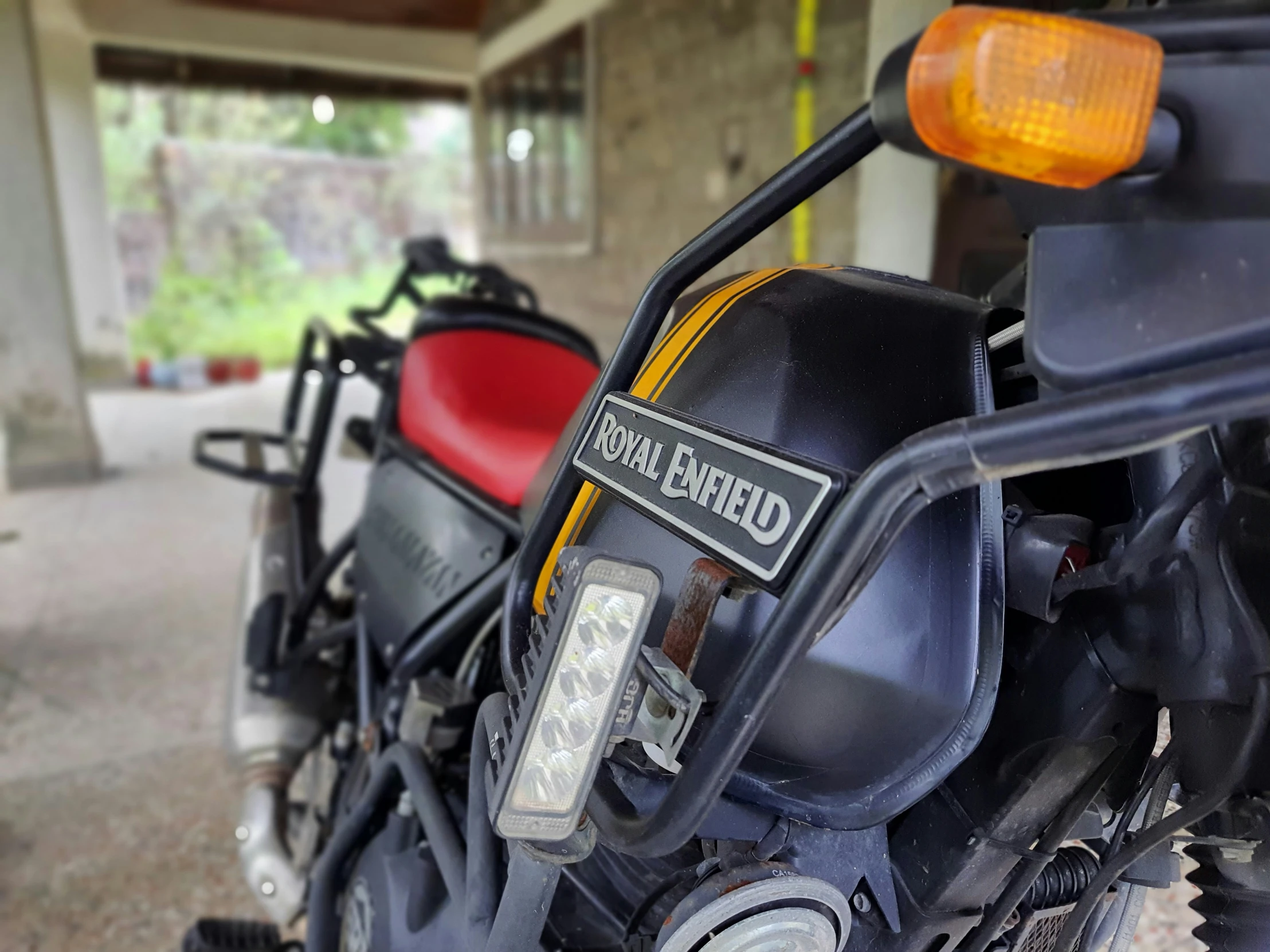 a close up po of the back lights and front fender of a motorcycle