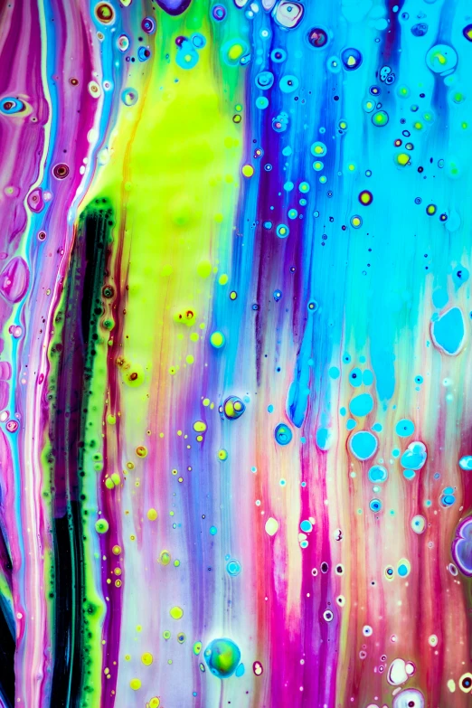 a background with multicolored fluid drops