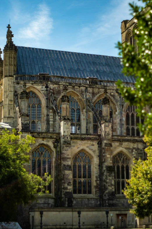 a gothic castle building that is made of stone