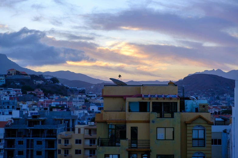 sunset on a city in mexico looking out over a large city