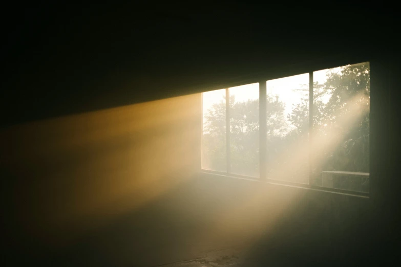 a window covered in light coming through it