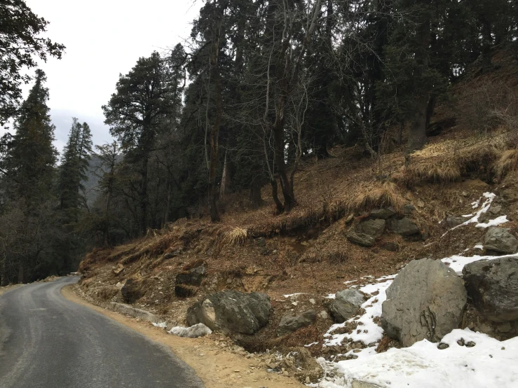 a snowy landscape has snow and snow covered ground