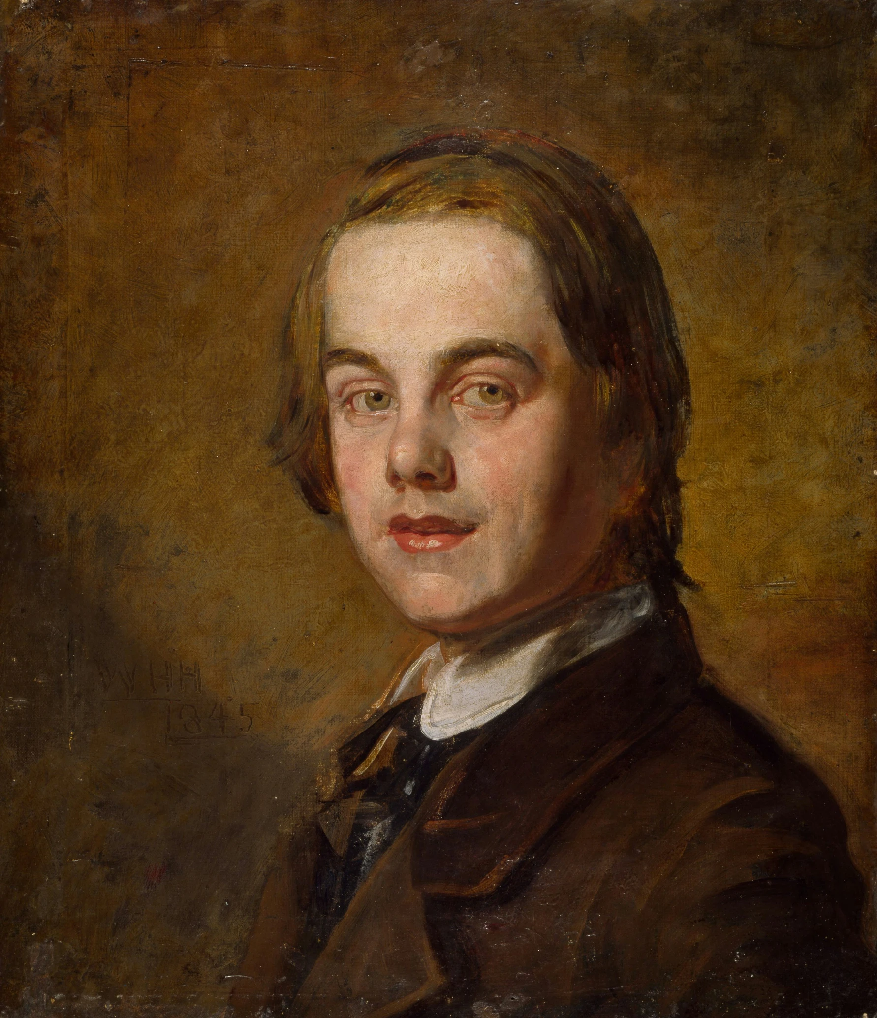 an old oil painting of a young man