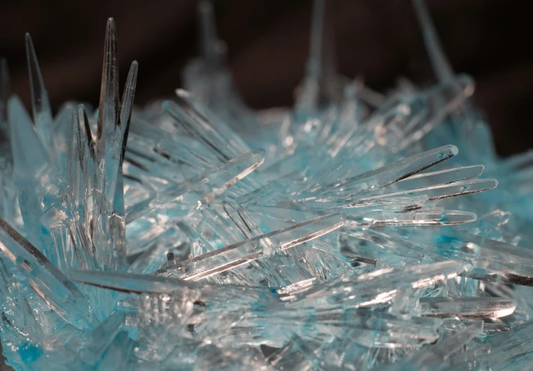 the close up of a bunch of glass