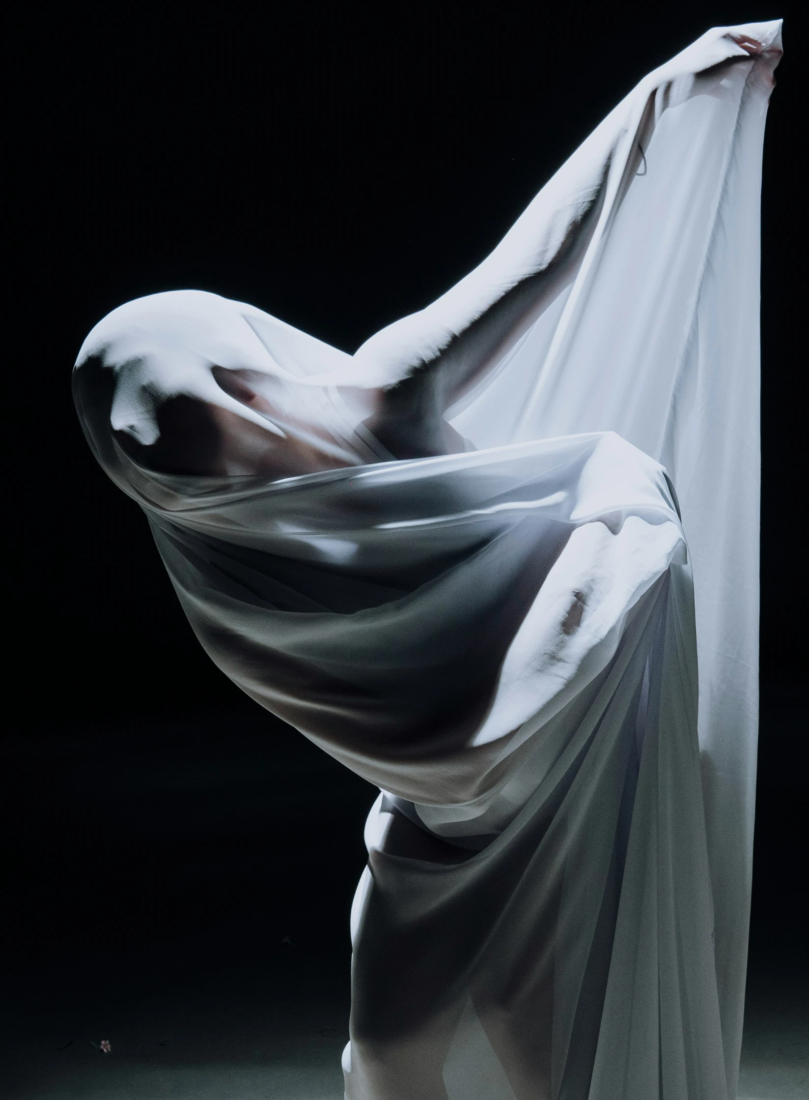 a woman is covered in a veil and posing for a po