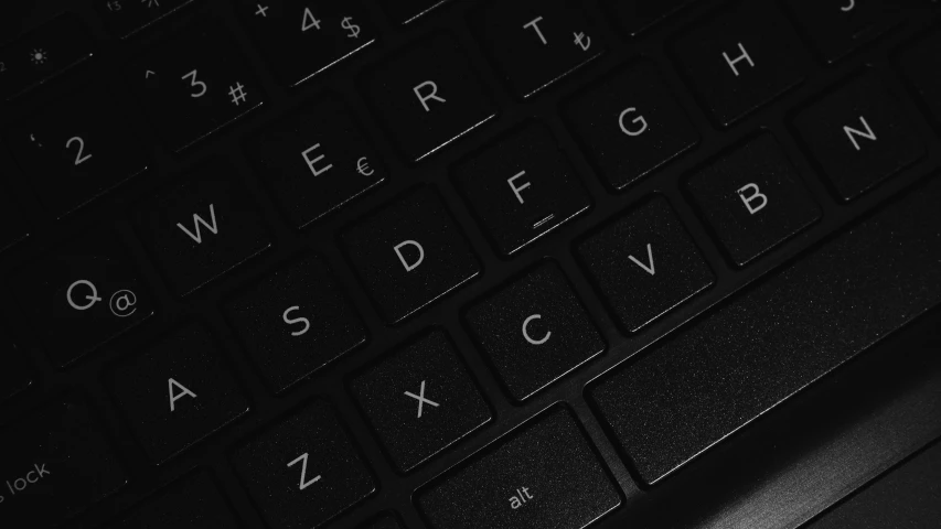 a keyboard with the letters written out on the keys