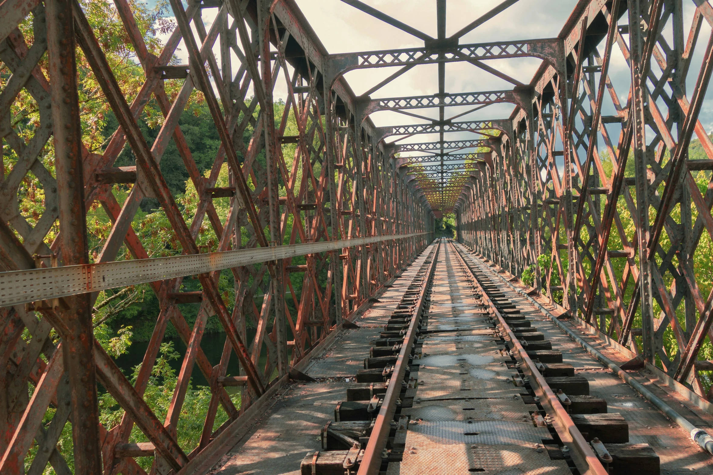 the old railway bridge is being used as a rail way