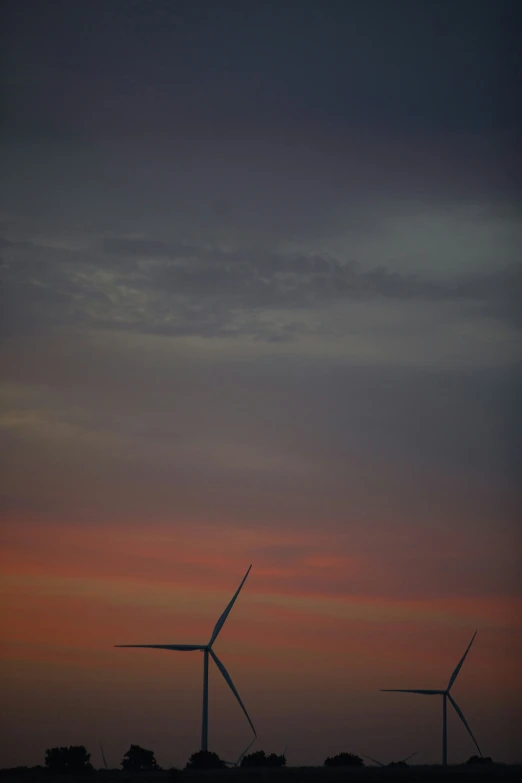 the view from inside a wind turbine farm