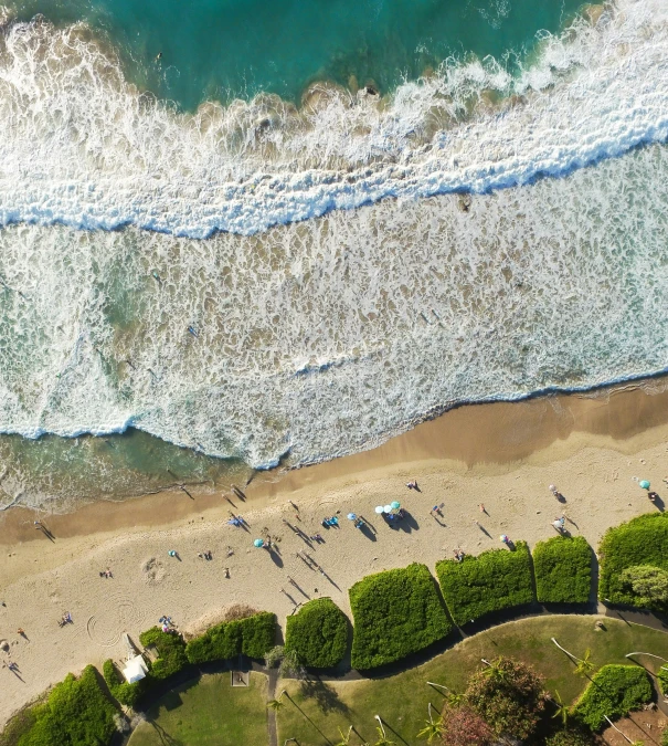 a beach with a lot of surf next to it