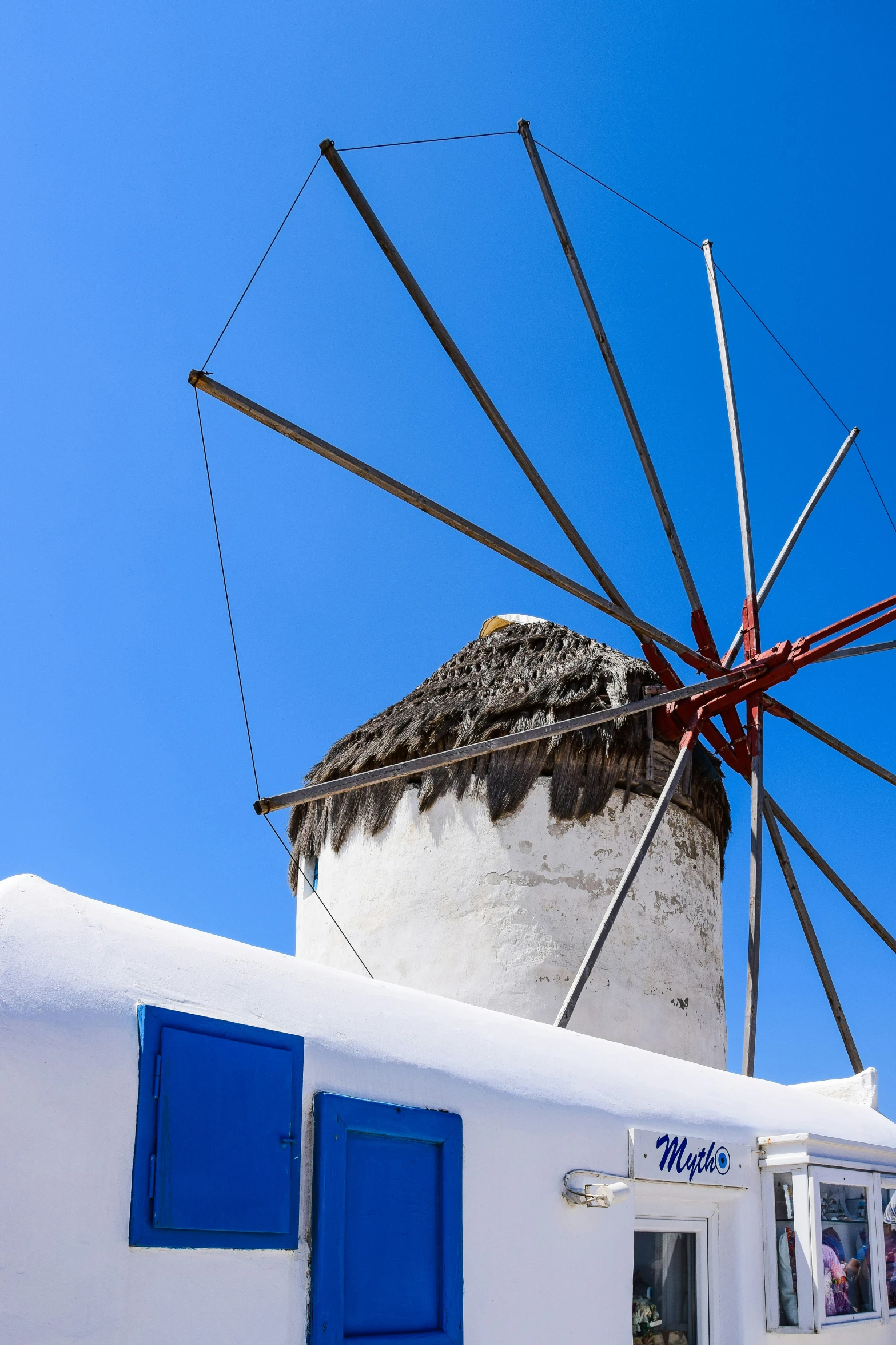 a windmill that is on top of a building