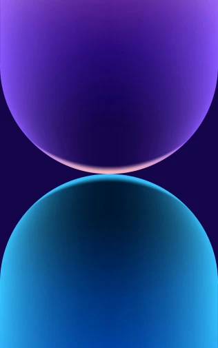 two round shapes that are purple and blue
