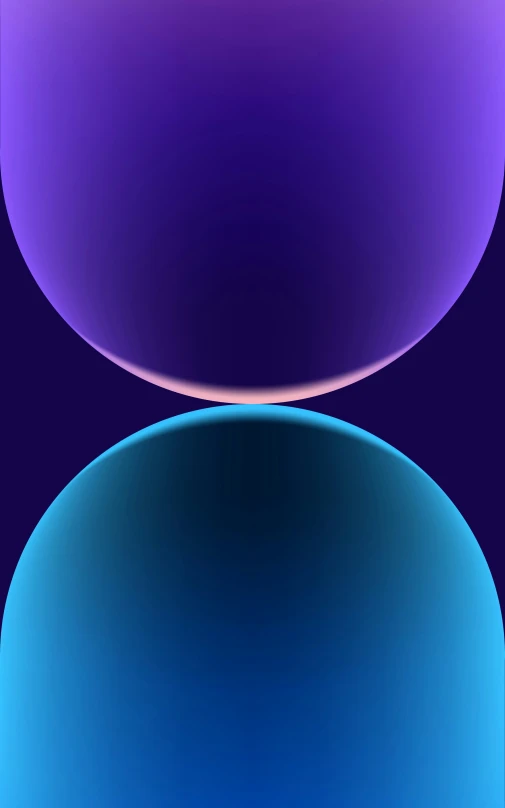 two round shapes that are purple and blue
