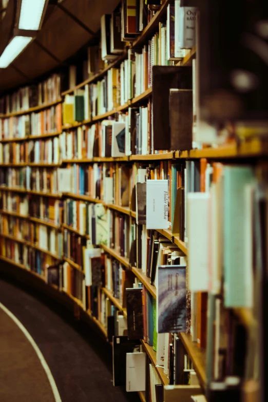 a liry filled with lots of books and shelves