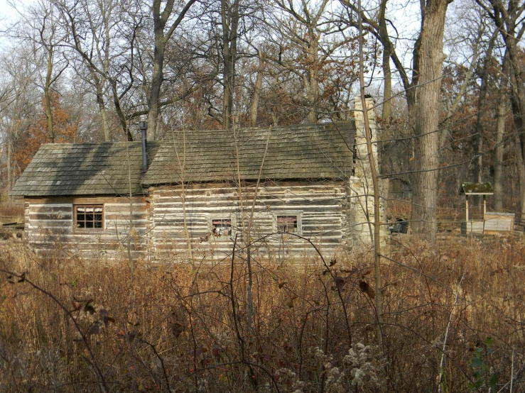 an old rundown house in the woods