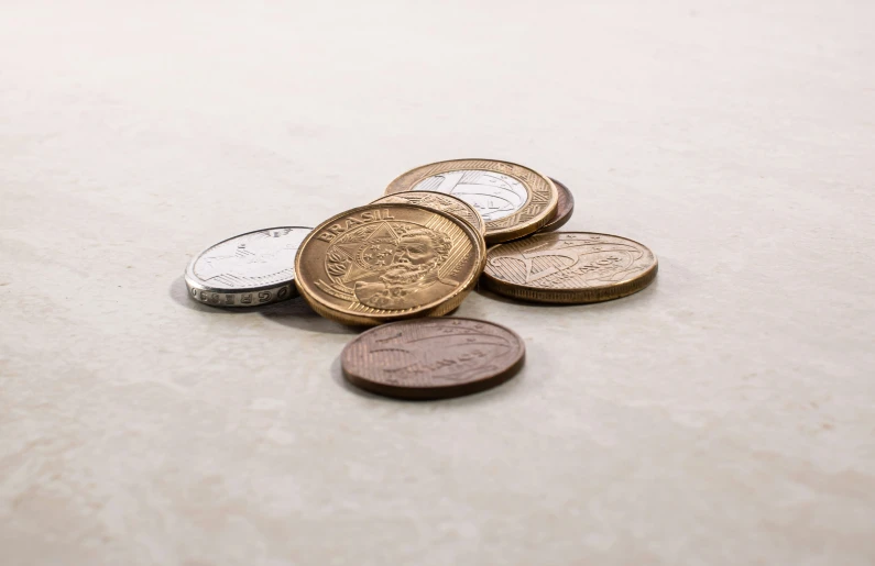 some very pretty coin lying on a table