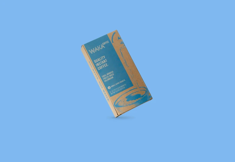 a blue and brown book on blue background