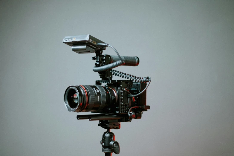 a camera sitting on top of a tripod