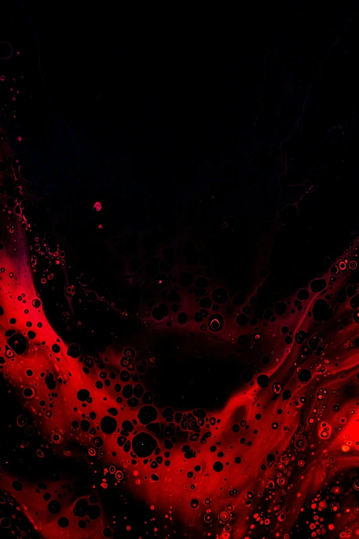 black and red liquid and some sort of substance