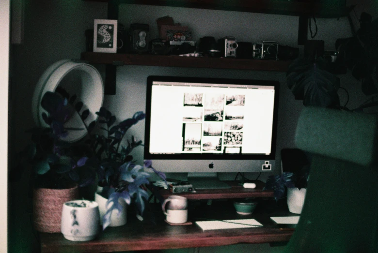 a desktop computer sitting on top of a desk