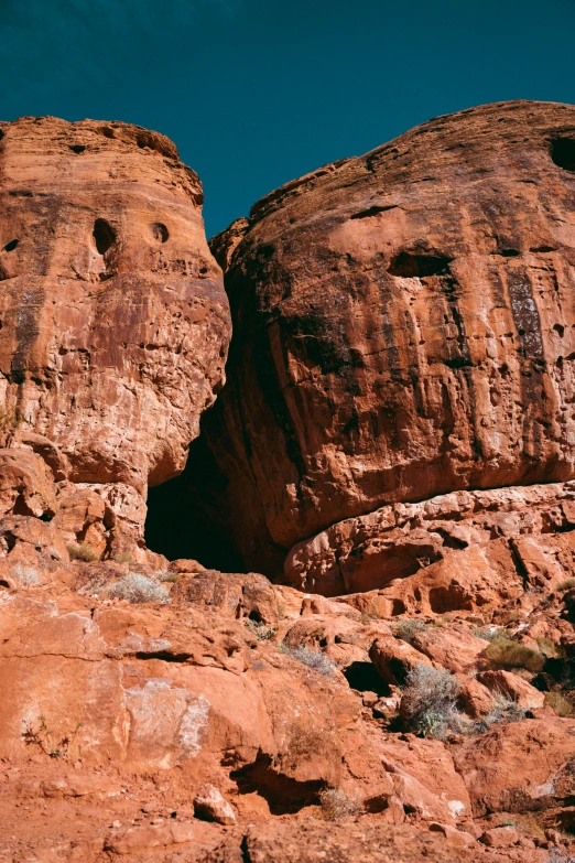 this is a rock face in the desert