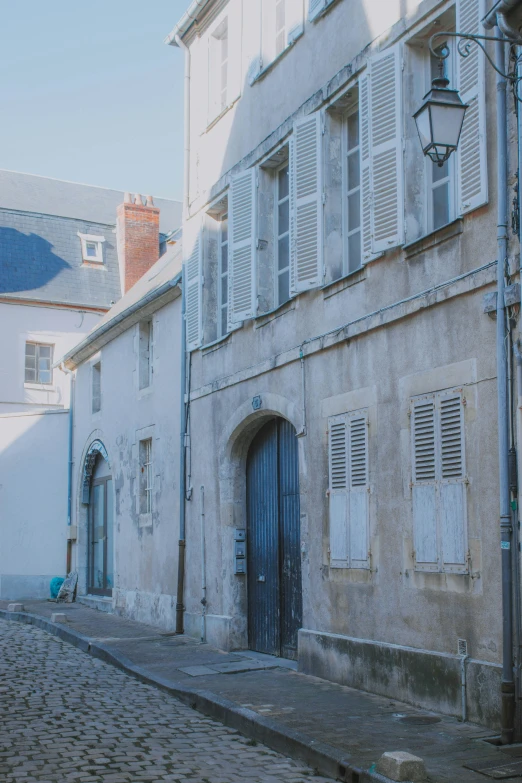 a street with several buildings next to it