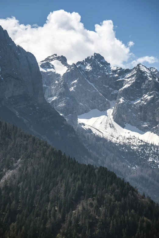 the mountains are covered with snow during the day