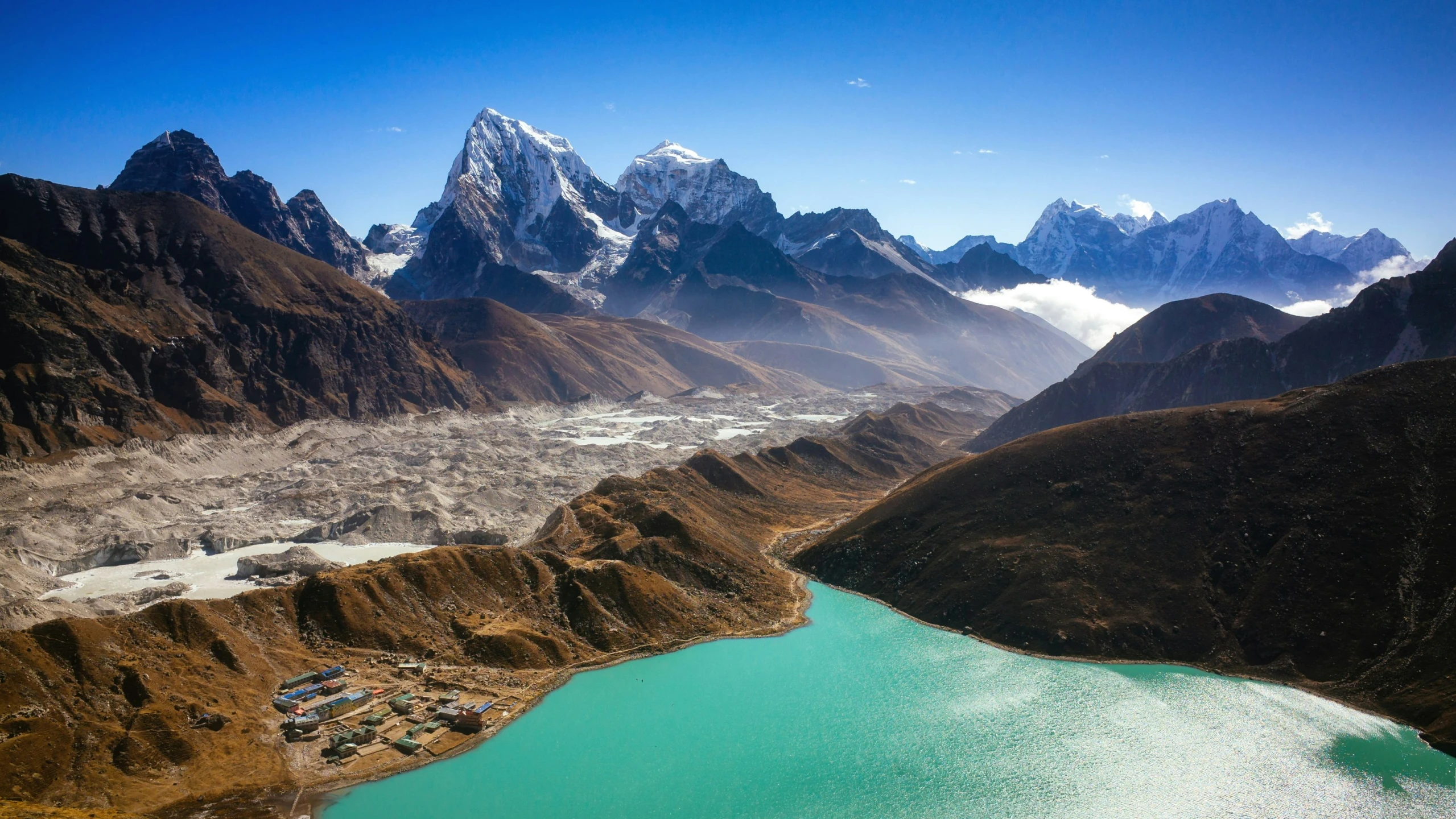 the mountains surrounding are filled with water