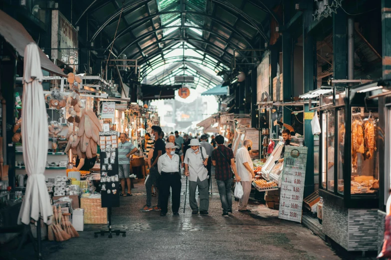 a po taken inside of a store with lots of stalls