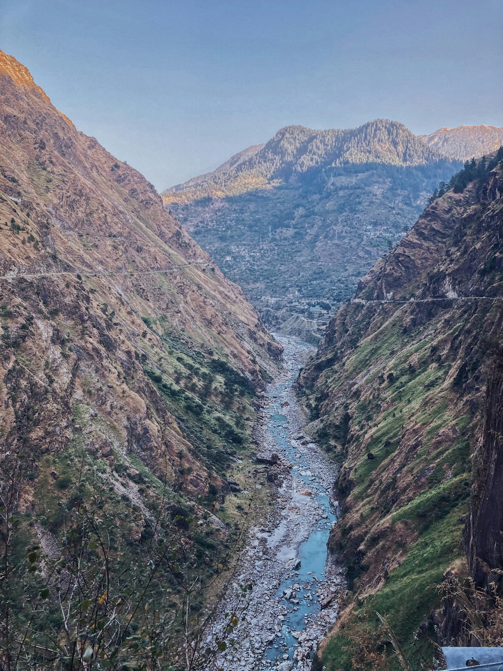 the view of a large river in a canyon