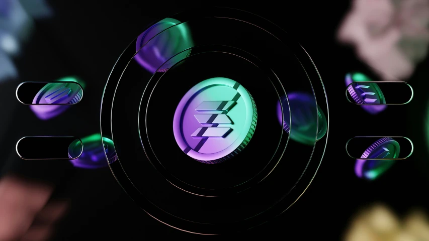 a stylized image of glowing light circles